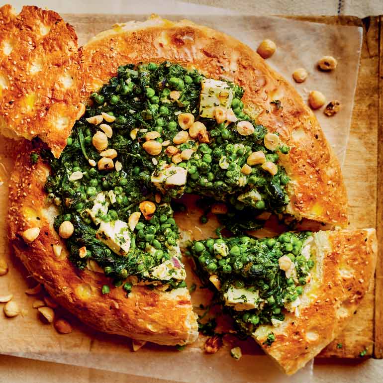 Gevuld Turks brood met spinazie & feta