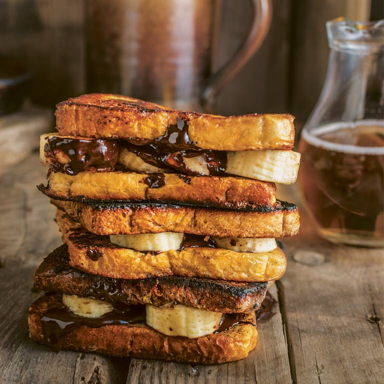 Wentelteefjes met banaan en chocolade