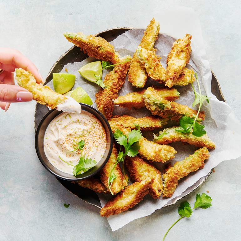 Avocado fries met dip