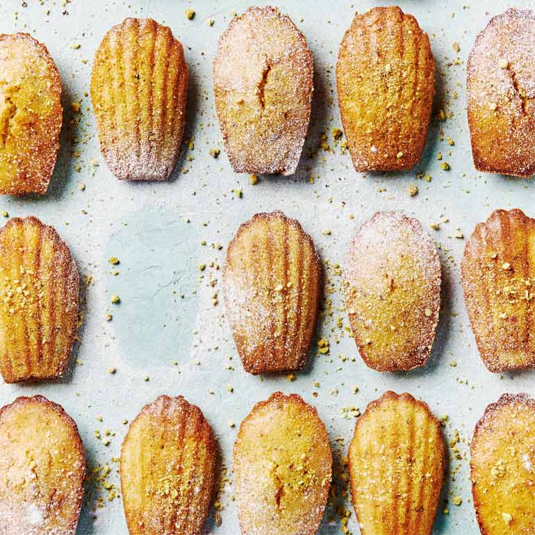 Lemon madeleines met pistache