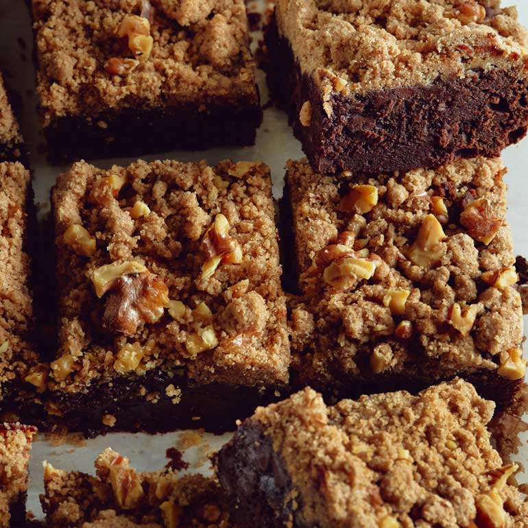 Spekkoek crumble brownie