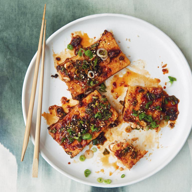 Spicy gesmoorde tofu