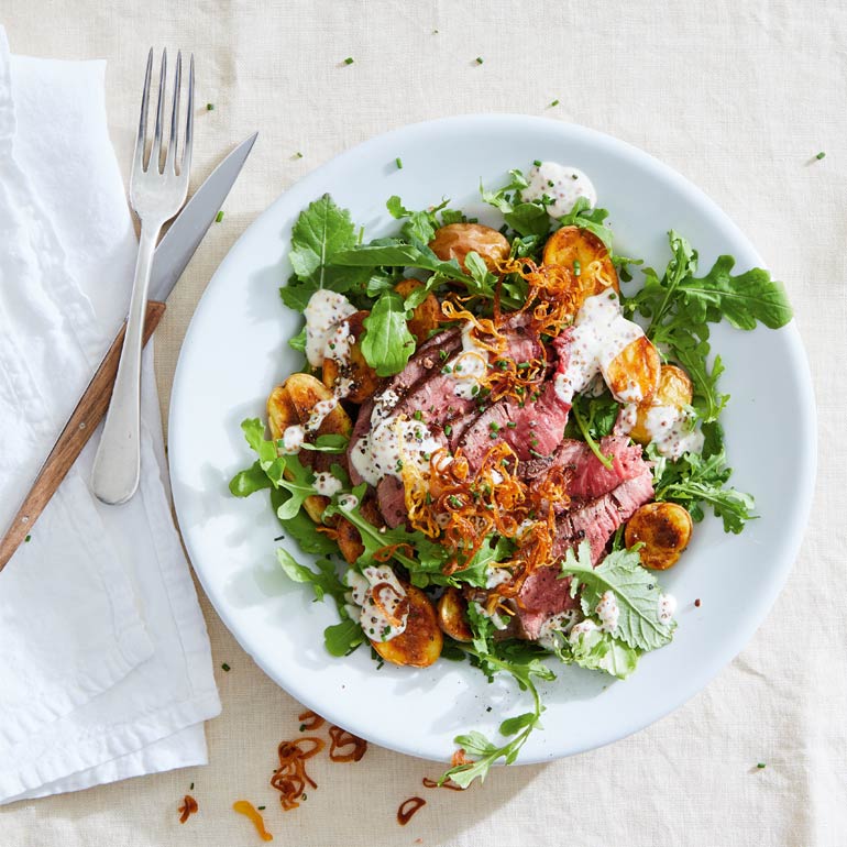 Biefstuksalade met krieltjes