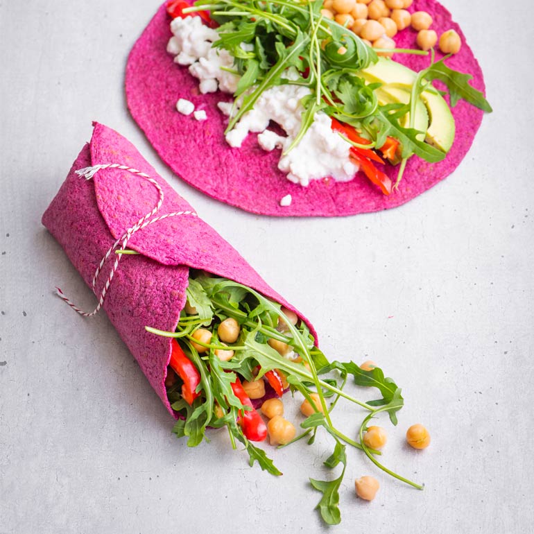 Wraps met cottage cheese & avocado