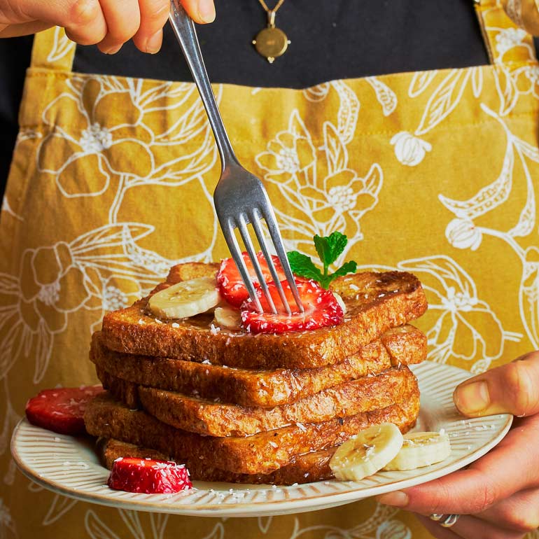 Vegan French toast met kaneel