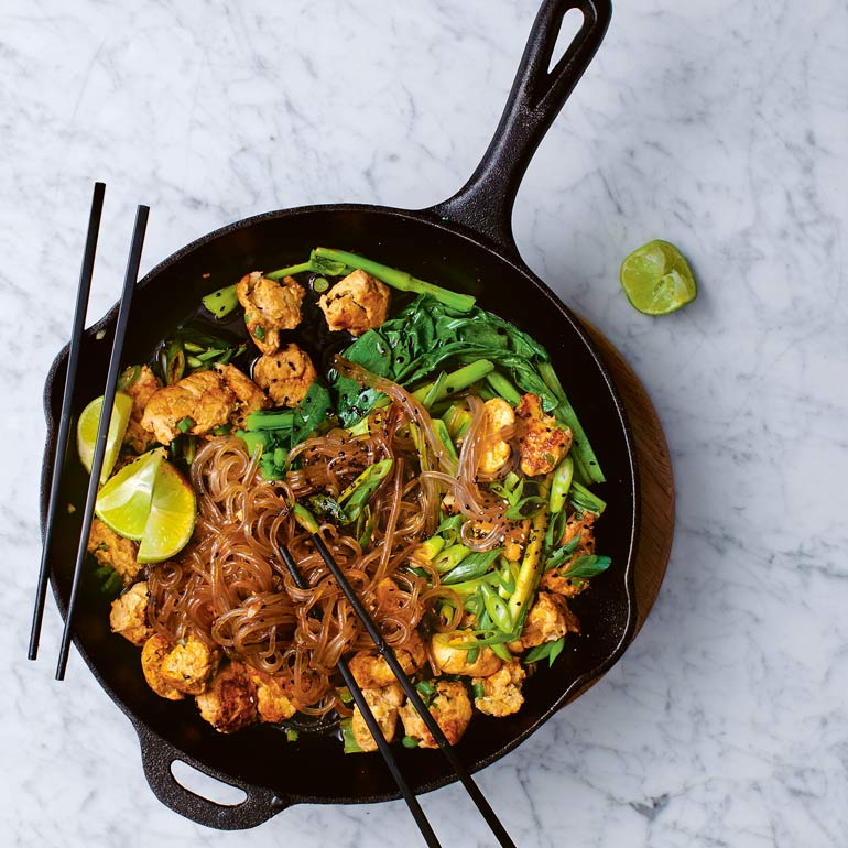 Rode curry kipgehakt balletjes