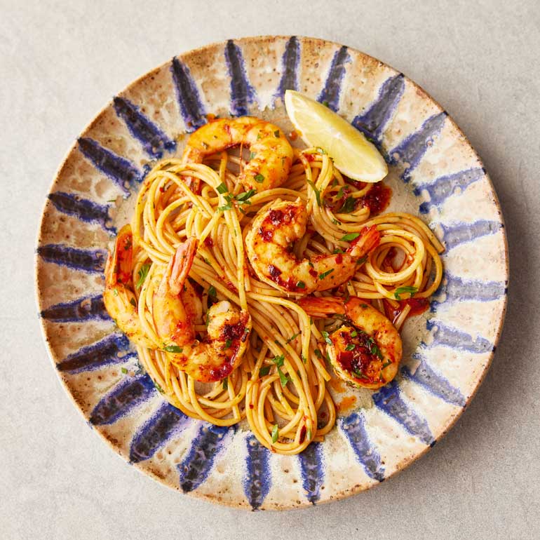 Jamie Oliver’s spaghetti met garnalen