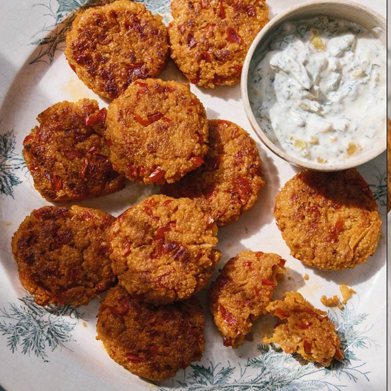 Couscousfritters met yoghurt