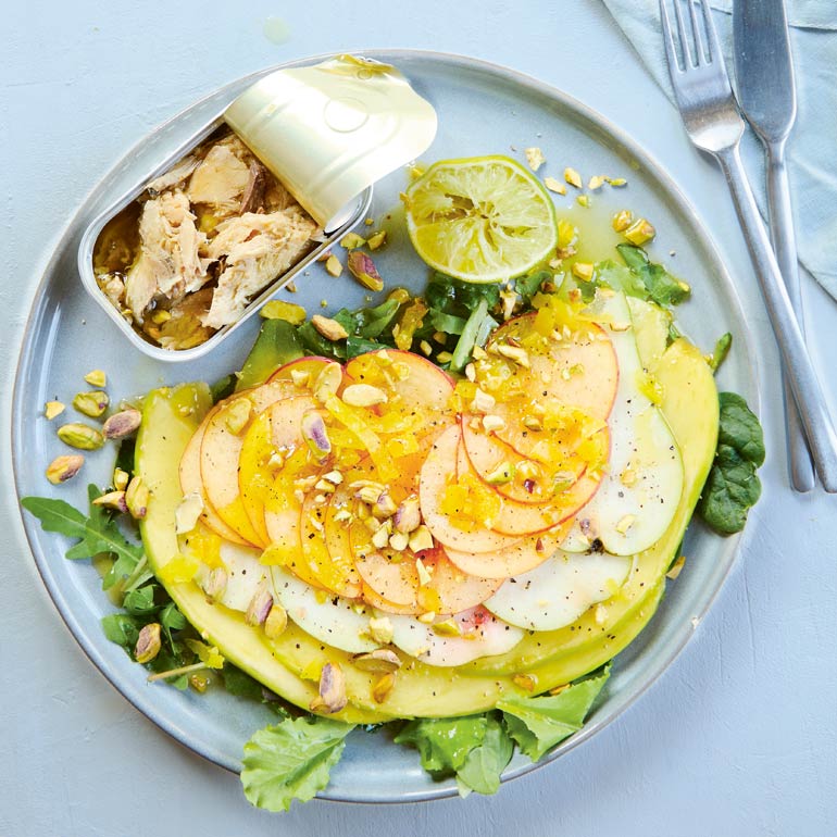 Fruitcarpaccio met gefermenteerde kool